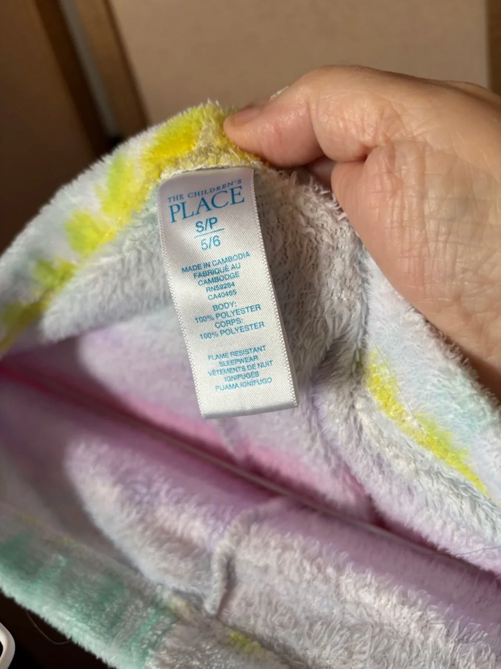 The Children's Place Pastel Tie-Dye Plush Lounge Slacks - Small 5/6